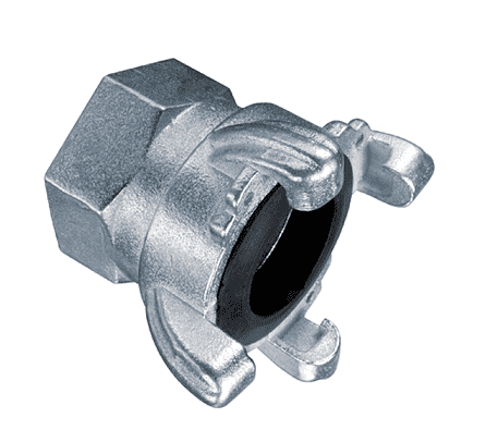 FE-125 by Kuriyama | Four Lug Universal Air Hose Coupling | 1-1/4" Female NPT | 150 PSI | Zinc Plated Steel