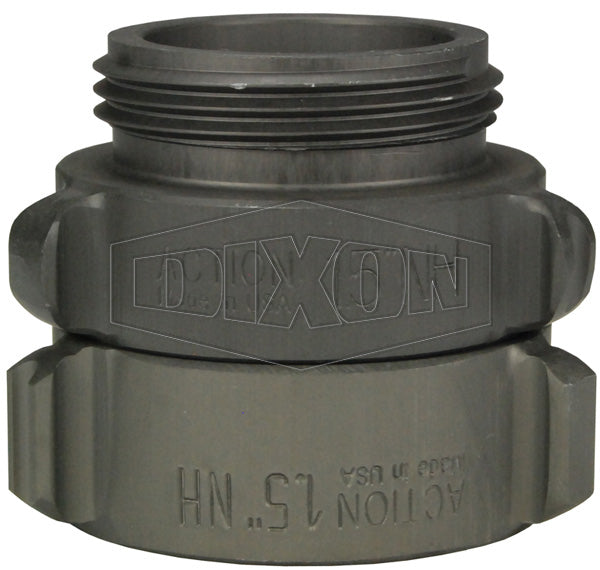N54-15F15F Dixon Aluminum Female Swivel x Male Rigid Adapter - Style N54 - Rocker Lug - 1-1/2" Female NST(NH) x 1-1/2" Male NST(NH)