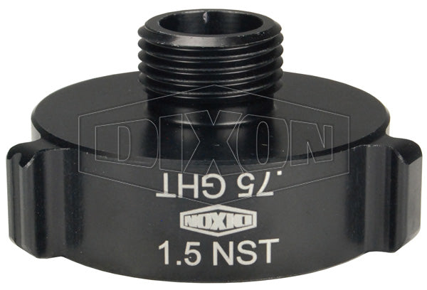 N37-10S07G Dixon Aluminum Hydrant Adapter - Style N37 - Rocker Lug - 1" Female NPSH x 3/4" Male GHT