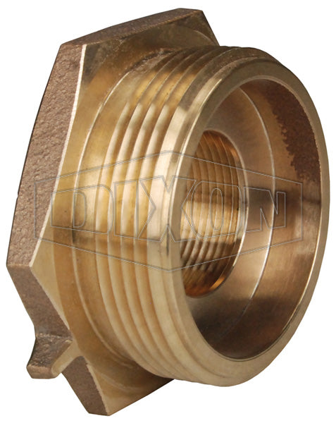 FM15F15T Dixon Cast Brass Female to Male Hex Nipple - 1-1/2" Female NST(NH) x 1-1/2" Male NPT