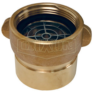 RSFSA250F Dixon Cast Brass Female Swivel Suction Adapter with Poly Screen - Rocker Lug - 2-1/2" Female NST(NH) x 2-1/2" Female NPT