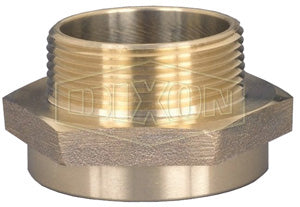 FM30F25T Dixon Cast Brass Female to Male Hex Nipple - Increaser / Reducer - 3" Female NST(NH) x 2-1/2" Male NPT