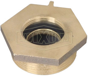 FM2025F Dixon Cast Brass Female to Male Hex Nipple - Increaser / Reducer - 2" Female NPT x 2-1/2" Male NST(NH)