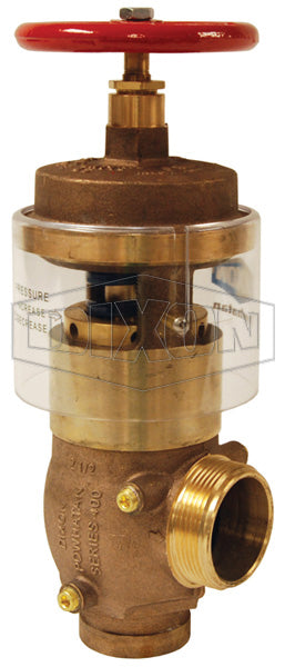 FAPRAVG250F Dixon Cast Brass Field Adjustable Pressure Reducing Angle Valve - 2-1/2" Grooved Inlet x 2-1/2" Male NST(NH) Outlet