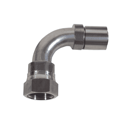 FJS90-05-05 Dixon -5 304 Stainless Steel Nominal Smooth Bore PTFE Hose Fitting - 90 deg. FJIC - 5/16" Thread Size