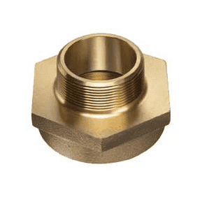 Kuriyama Brass Hydrant Adapter - 1-1/2" NPSH Female X 1-1/2" NST Male, Pin Lug Design