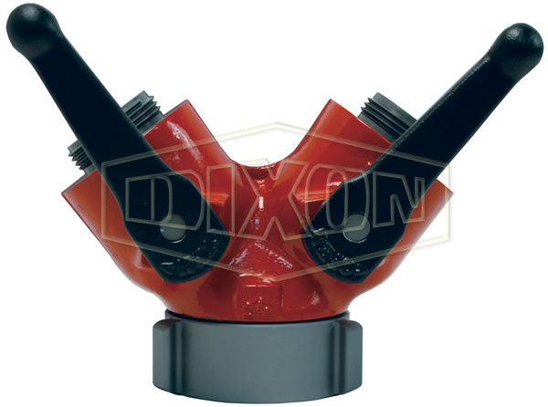FWV15S15S Dixon Cast Aluminum Forestry Grade 1/4 Turn Ball Type Wye Valve - 1-1/2" Female NPSH x (two) 1-1/2" Male NPSH