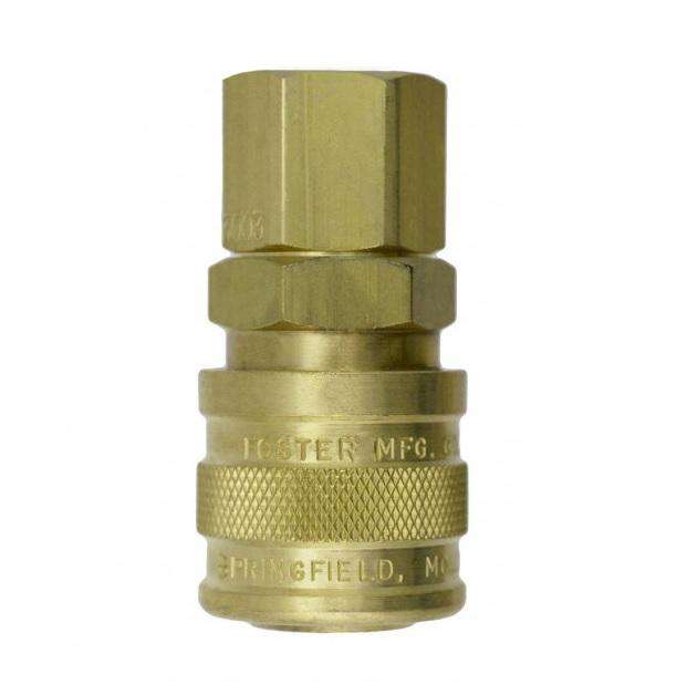 3003W ZSi-Foster Quick Disconnect 1-Way Manual Socket - 1/4" FPT - Brass/SS, For Water, Buna-N Seal