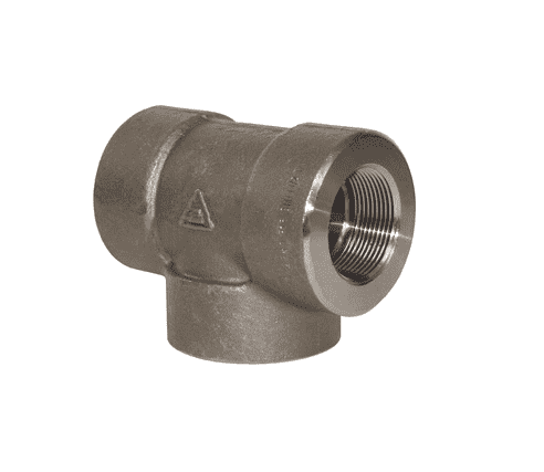 FT50FS Dixon 2000# Forged Steel NPT Threaded Female Tee - 1/2" Female NPT