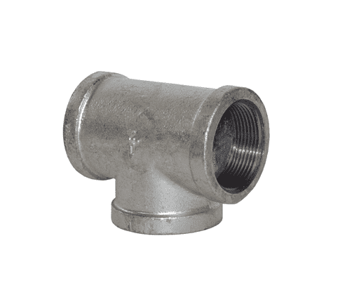 FT38G Dixon 150# Galvanized Iron NPT Threaded Female Tee - 3/8" Female NPT