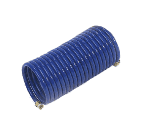 H6BS3-50 Nycoil Heavy Duty Nylon Self-Storing Air Hose Assembly - 3/8" Hose ID - 3/8" MPT Swivel - Blue - 310 PSI - 50ft