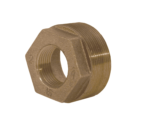 HB2520B Dixon 125# Brass NPT Threaded Reducer Hex Bushing - 2-1/2" Male NPT x 2" Female NPT