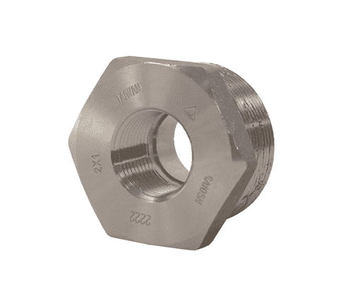 HB1075FS Dixon 3000# Forged Steel NPT Threaded Reducer Hex Bushing - 1" Male NPT x 3/4" Female NPT