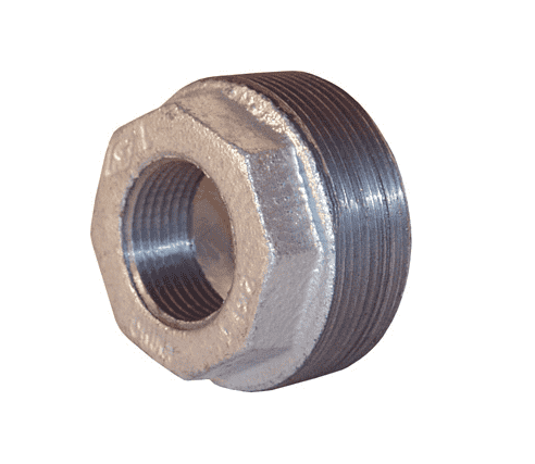 HB1075G Dixon 150# Galvanized Iron NPT Threaded Reducer Hex Bushing - 1" Male NPT x 3/4" Female NPT