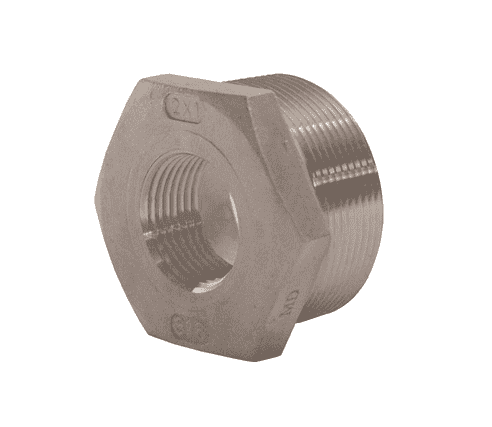 HB1575SS Dixon 150# 316 Stainless Steel NPT Threaded Reducer Hex Bushing - 1-1/2" Male NPT x 3/4" Female NPT