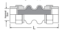 HTDRU0075 by Kuriyama | Threaded Union Rubber Expansion Joint | Size: 3/4" | Length : 8" | 150 PSI | Carbon Steel