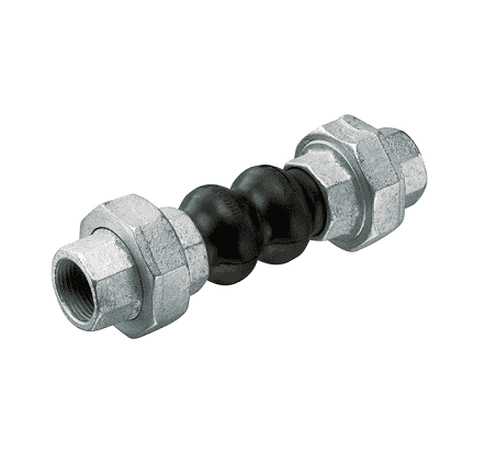 HTDRU0125 by Kuriyama | Threaded Union Rubber Expansion Joint | Size: 1-1/4" | Length : 8" | 150 PSI | Carbon Steel