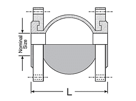 HTSRF15X6 by Kuriyama | Single Sphere Flanged Rubber Expansion Joint | Size: 1-1/2" | Length: 6" | 225 PSI | Carbon Steel