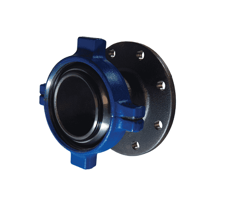 HUM206400FLG-ST Dixon 4" One-Piece Flange Adapter - Male Hammer Union x 150# Flange Short (includes nut, Buna-N O-Ring) - 3-13/32" Overall Length (with Nut)