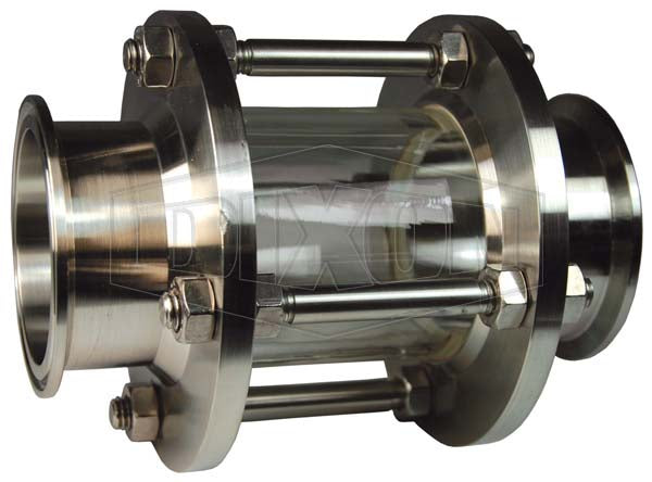 B54BMP-R200LX Dixon Valve 316 Stainless Steel Sanitary In-Line Sight Glass - Polycarbonate Glass - 2" Tube OD