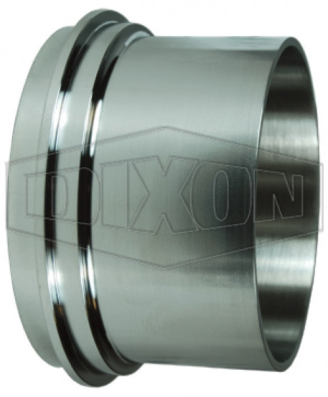 L14AJP-R300 Dixon Valve John Perry Long Plain Weld Ferrule - 3" Tube OD - 316L Stainless Steel