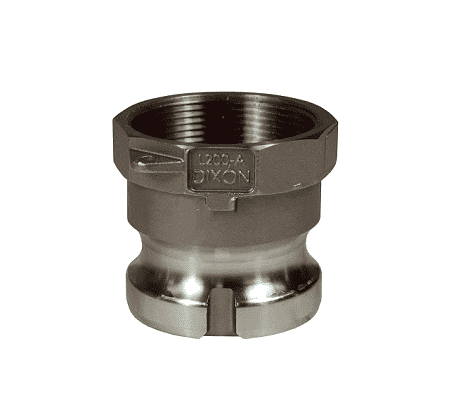 L300-A-SS Dixon 3" 316 Stainless Steel Vent-Lock Type A Cam and Groove Coupling - Adapter x Female NPT