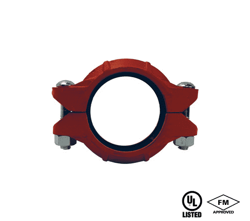 L215BU Dixon Ductile Iron Lightweight Flexible Coupling with Buna-N Gasket - Series L, Style 10 - 1-1/2" Nominal Size - 1.900" Pipe OD