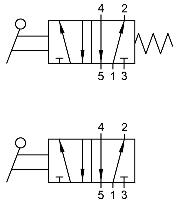 01VL050003N by AIGNEP | 01V Series | Pneumatic Valve | 5/2 Lever/Detent | 1/4" NPTF Ports