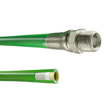 SLGR-MM06X250 Kuriyama Piranha® Jetting/Lateral Line Hose Assembly - Green - 3/8" Hose ID - 3/8-18 Male NPTF - 4000 PSI - 250ft