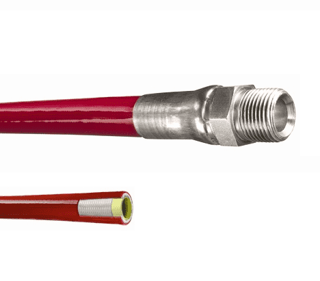 LLRD-MM08X600Kuriyama Piranha® Jetting/Lateral Line Hose Assembly - Red - 1/2" Hose ID - 1/2-14 Male NPTF - 5000 PSI - 600ft