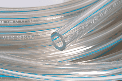 Tygon S3™ ACK02061 7/8" ID x 1-3/8" OD x 1/4" Wall (M-34-R) 100' Package Length - Raw Milk Tubing