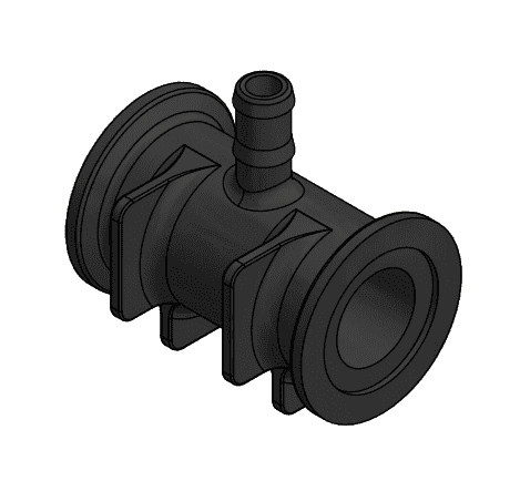 Bottom of M200THB075 Banjo 2" Manifold Tee x 3/4" Hose Shank