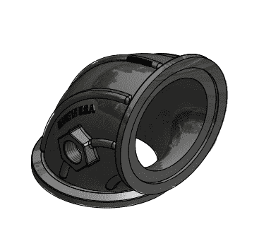M300SWP050G90 Banjo 90° 3" Flange x Flange Sweep with 1/2" Port
