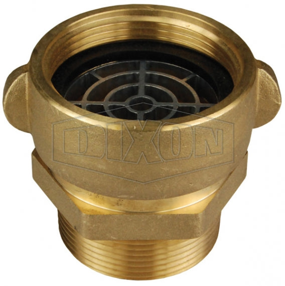 RSMSA250F-Z Dixon Cast Brass Suction Adapter with Zinc Screen - Rocker Lug - 2-1/2" Female NST(NH) x 2-1/2" Male NPT