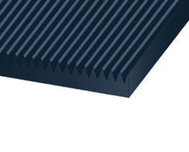 MAT-04x24x75 by Kuriyama | "V" Corrugated Matting Blended SBR/Natural Rubber | Black | 1/8" x 24" | 75ft Roll