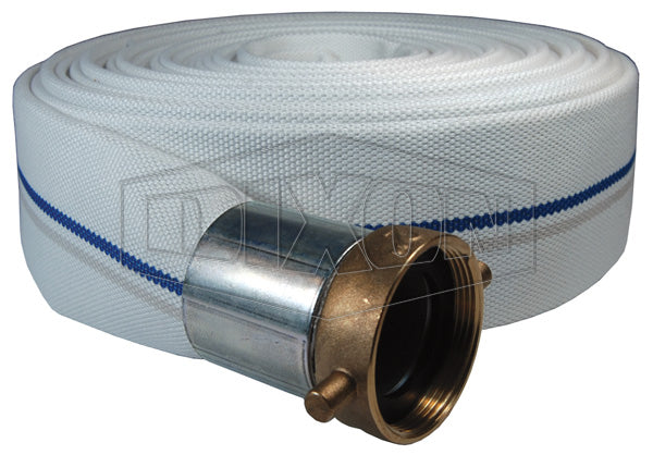 M25-25KAS Dixon Synthetic Single Jacket Mill Hose - Coupled - Fem. x Male NPSH King Short Shank Couplings - 2-1/2" Hose Size - 2-11/16" Bowl Size - 25ft Length
