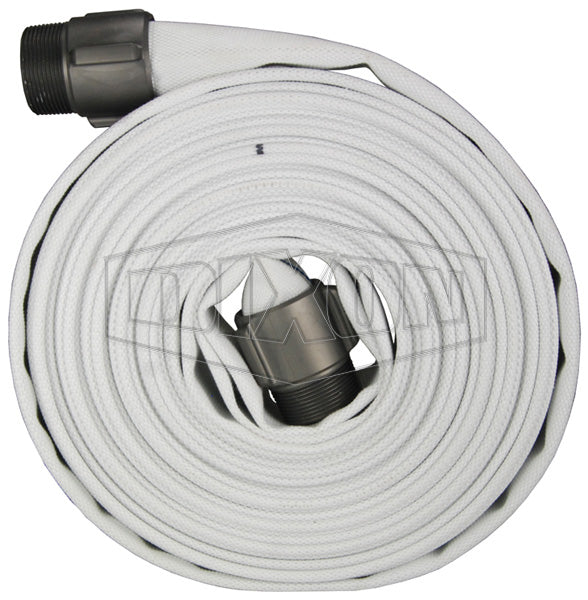 M20100RAT Dixon Synthetic Single Jacket Mill Hose - Coupled - Fem. x Male MNPT Expansion Ring Couplings - Rocker Lug - 2" Hose Size - 2-3/8" Bowl - 100ft Length