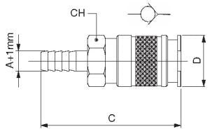 80193-06 by AIGNEP | QC Series | 1/4" Multisocket Coupler x 3/8" Barb