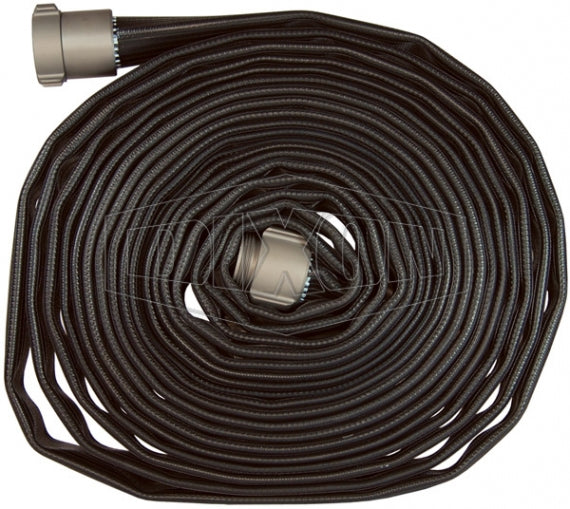 WDH15BK50KAF Dixon Nitrile Washdown Hose - Coupled - Female NST(NH) x Male King Short Shank Coupling - 1-1/2" Hose Size - 1-13/16" Bowl Size - 50ft Length