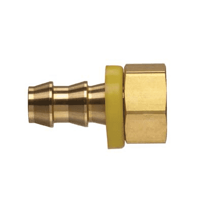 POFFIV-0404 Kuriyama Brass 1/4" Push-On Fitting - 7/16-24" Female Inverted Flare UNF - 1/4" Hose Size