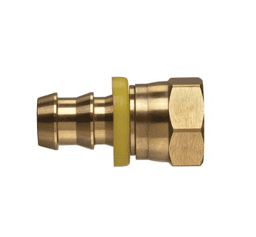 POFFJS-1212 Kuriyama Brass 3/4" Push-On Fitting - 1-1/16-12" Female JIC 37 Degree (UNF Threads) - 3/4" Hose Size