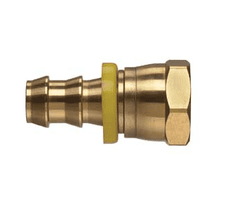 POFFPS-0606 Kuriyama Brass 3/8" Push-On Fitting - 3/8-18" Female Pipe Swivel NPTF - 3/8" Hose Size