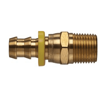 POFMPS-1212 Kuriyama Brass 3/4" Push-On Fitting - 3/4-14" Male Pipe Swivel NPTF - 3/4" Hose Size