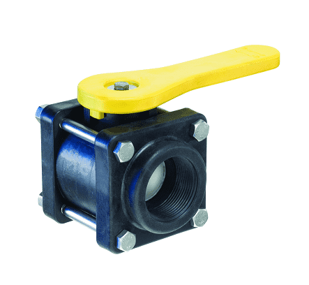 PPBV300 by Kuriyama | Ball Valve 6-Bolt Design | 3" Female NPT x 3" Female NPT | 100 PSI | Polypropylene