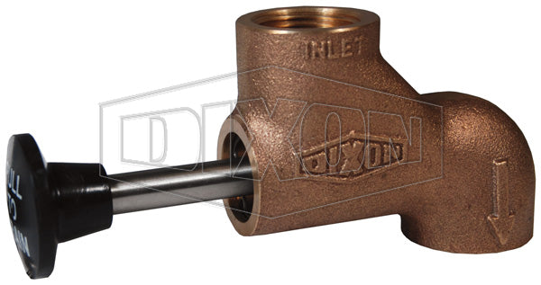 PPDV75 Dixon Brass Push Pull Drain Valve - 3/4" Female NPT Inlet x 3/4" Female NPT Outlet