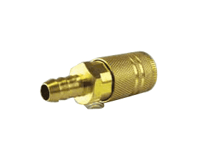 QCH04B Jason Industrial Brass Air Coupler - Industrial Quick Connect - Quick Connect x Hose End 1/4" (Barbed)