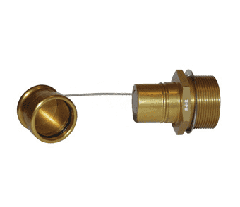 R-HR-C Dixon Anodized Aluminum Flomax R Series Connector - Hydraulic Oil Receiver with Cap - 1.875-12 UN-2A Male Thread x 1.625-12 UN-2B Female Thread