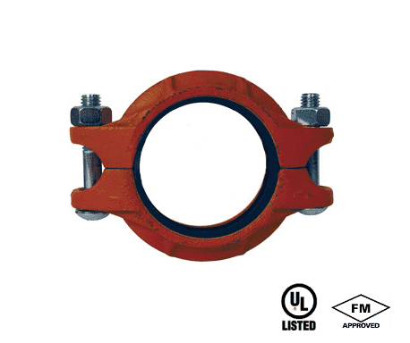 R725 Dixon Ductile Iron Rigid Coupling with EPDM Gasket - Series R, Style 5 - 2-1/2" Nominal Size - 2.875" Pipe OD