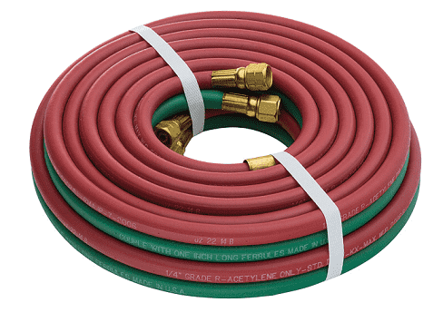 REDI-WELD-05X25 by Kuriyama | Redi-Weld Grade R Twin Line Welding Hose | Coupled Assembly | Red/Green | 5/16" ID | 200 PSI | EPDM | 25ft Length