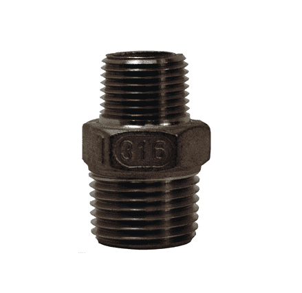 RHN3825SS Dixon 316 Stainless Steel Reducing Hex Pipe Nipple - 3/8" Male NPT x 1/4" Male NPT